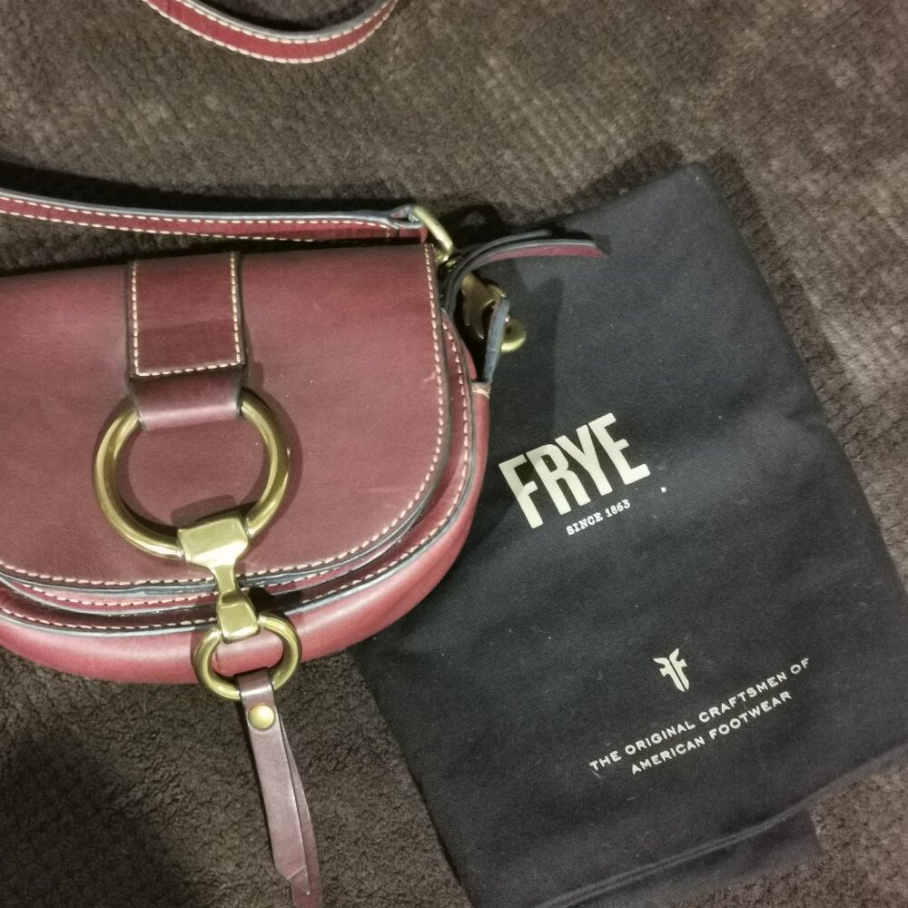 Burgundy/Antique Brass Crossbody EUC # 232